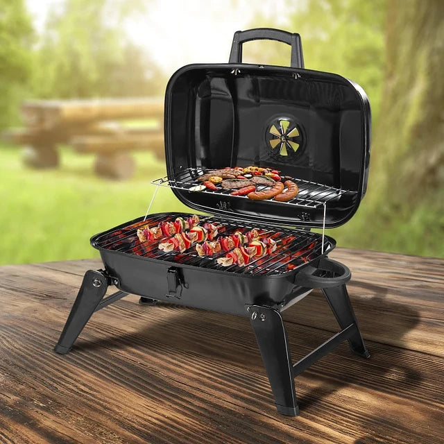 Foldable Tabletop BBQ Grill, Portable Small Charcoal Grill, Mini Tabletop Smoker Camping Cooker, Stainless Steel Portable Collapsible Barbecue Shelf Foldable Tabletop BBQ Grill, Portable Small Charcoal Grill, Mini Tabletop Smoker Camping Cooker, Stainless Steel Portable Collapsible Barbecue Shelf